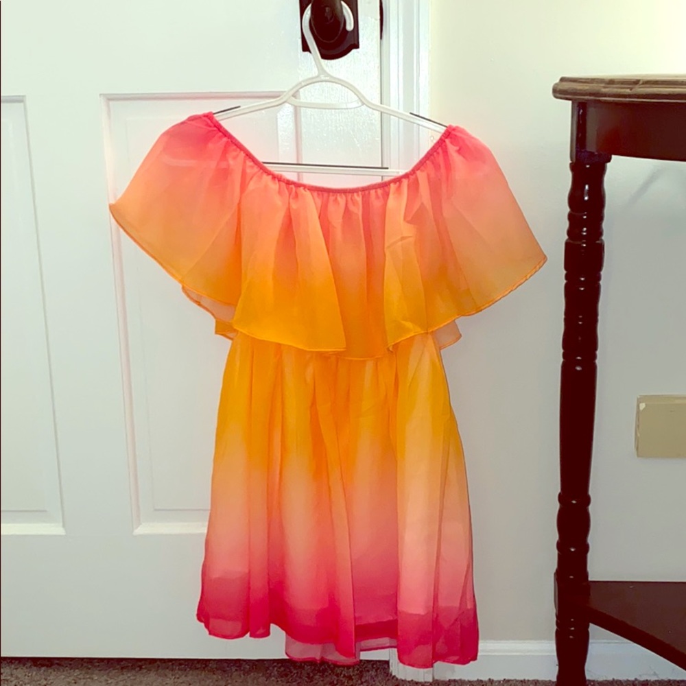 Sunset off the shoulder dress